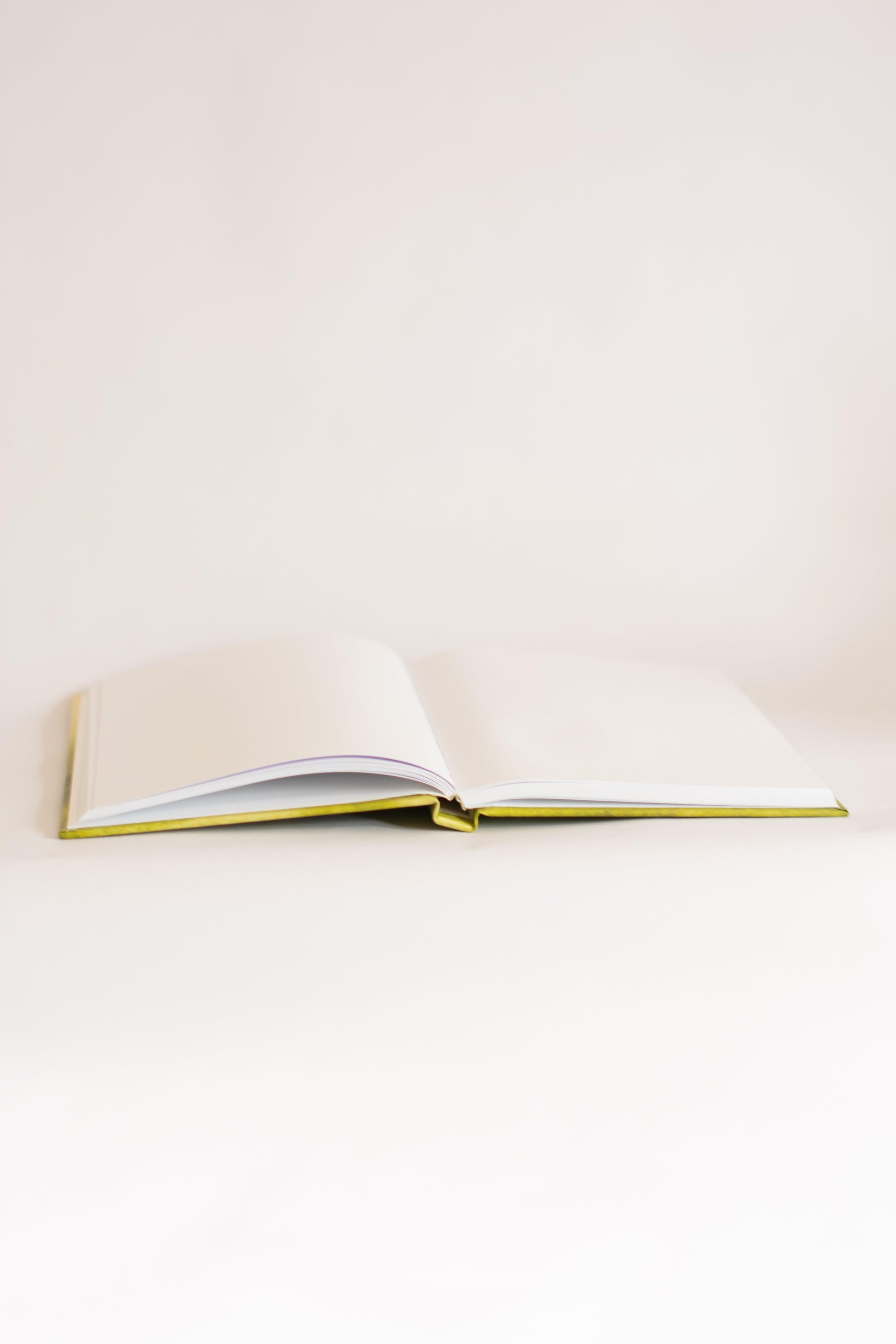 Open notebook on a white background