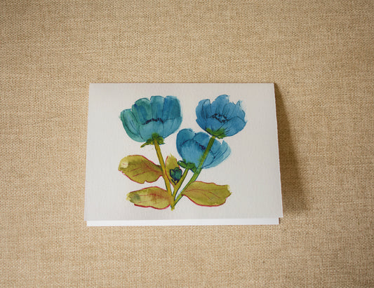 Blue Blooms Stationery Set